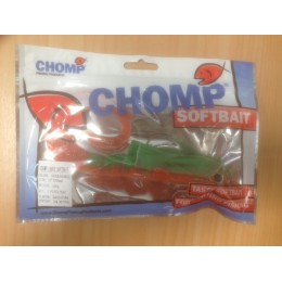 CHOMP LARGE SOFTBAIT, GREEN/ORANGE, 10" (250mm), 100 GRAMS, 1P/BAG